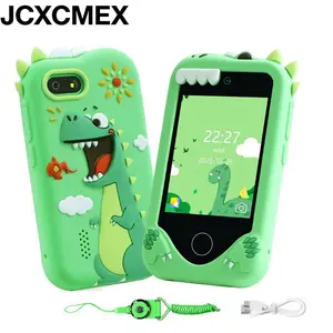 JCXCMEX Green Dinosaur Kids Smartphone Toy, Explore the Dinosaur World with Touchscreen, Dinosaur Case, Dual Cameras, Music & Learning Games, Perfect Educational Gift for Boys, Birthday & Christmas Surprise