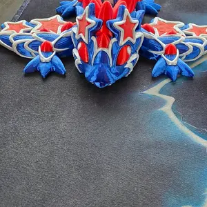 Star Spangled Wyvern Collectible Figurine - Detailed Star-Patterned Fantasy Creature Decoration for Home Display