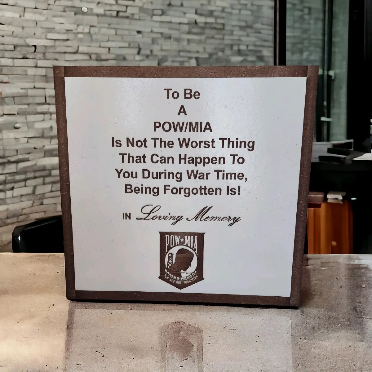 Personalize your space with our customizable laser engraving sign. Perfect for adding a touch of elegance and uniqueness to your home or office decor.
