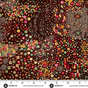 Golden – Symphony (Brown) – by Makower UK with Andover Fabrics