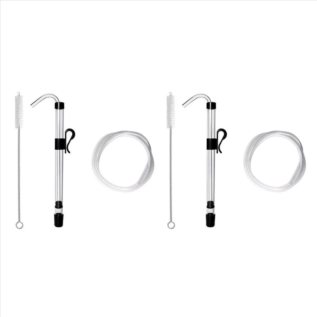 2pcs 3/8In Auto Siphon with Clamp 6.5' Ft Hose Bottling Siphoning Kit with Food Grade Free Plastic Tubing for Beer