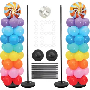 Balloon Stands for, 60 Inch Balloon Column Stand, Balloon Column Kit Set of 2 for Birthday, Baby Shower, 2025 Graduation Decorations