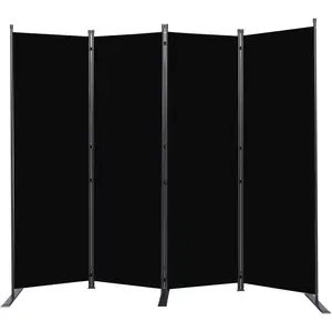 6FT Portable Folding Privacy Room Divider, 88'' W 4 Panel Fabric Partition Screen for Room Separation