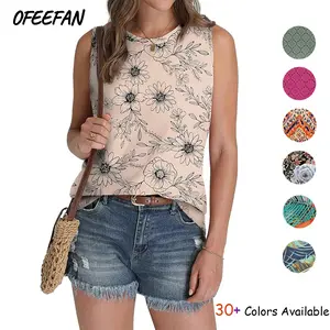 Sampeel Womens Tank Tops Eyelet Loose Casual Summer Tops Crew Neck Basic Sleeveless Shirts Trendy 2026