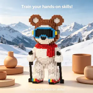 Snowboarder Building Block Toy, Custom Handmade Statue, Lightweight Display Figure, Ideal Gift for Holidays, Includes Hammer and Instructions