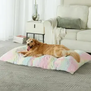 Rainbow Plush Dog Bed Large 4*28*40in