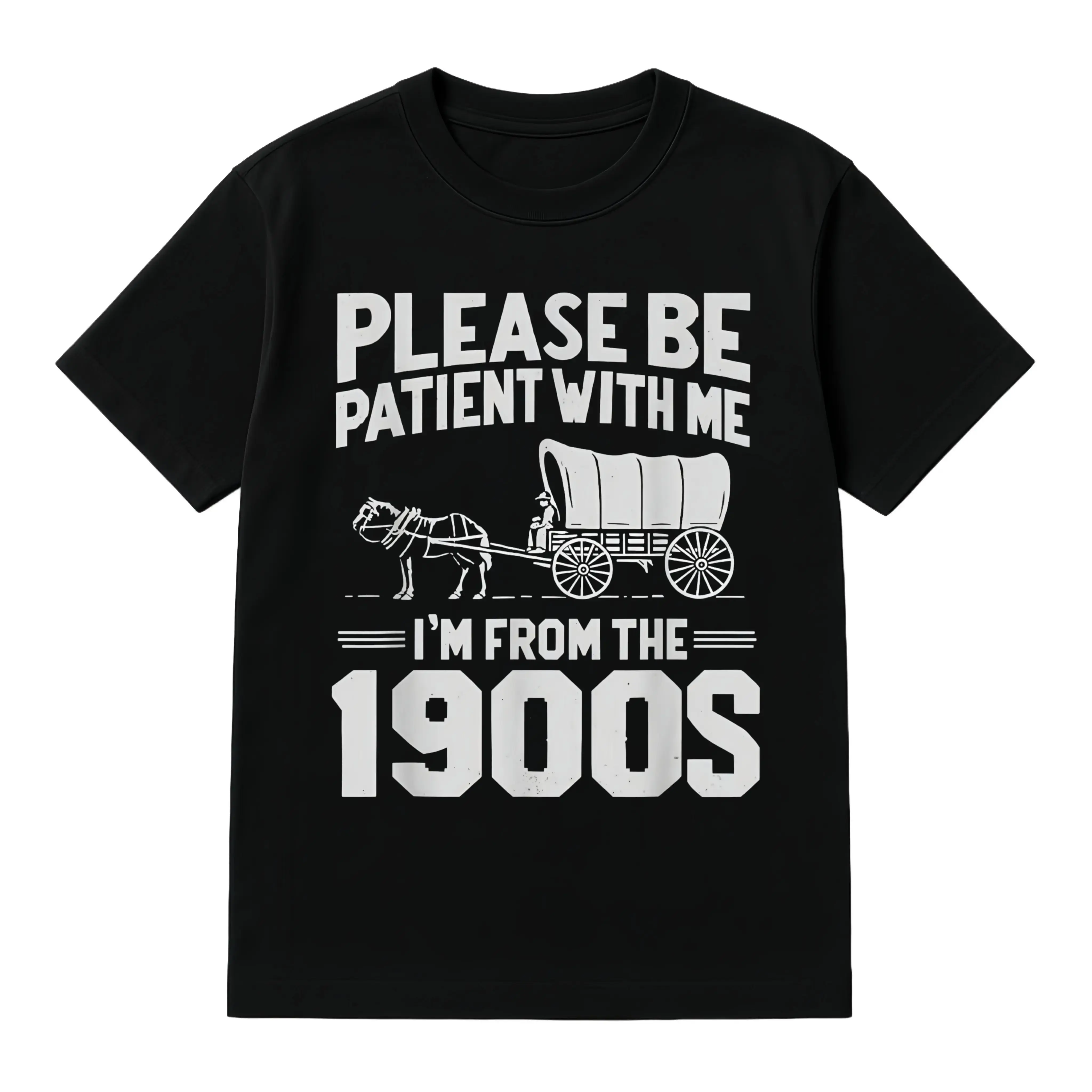 Men's Cotton Graphic T-Shirt with 'I'm From the 1900s' Funny Print - Casual Short Sleeve, Soft Elastic Fabric, Over the Hill Golf Gift