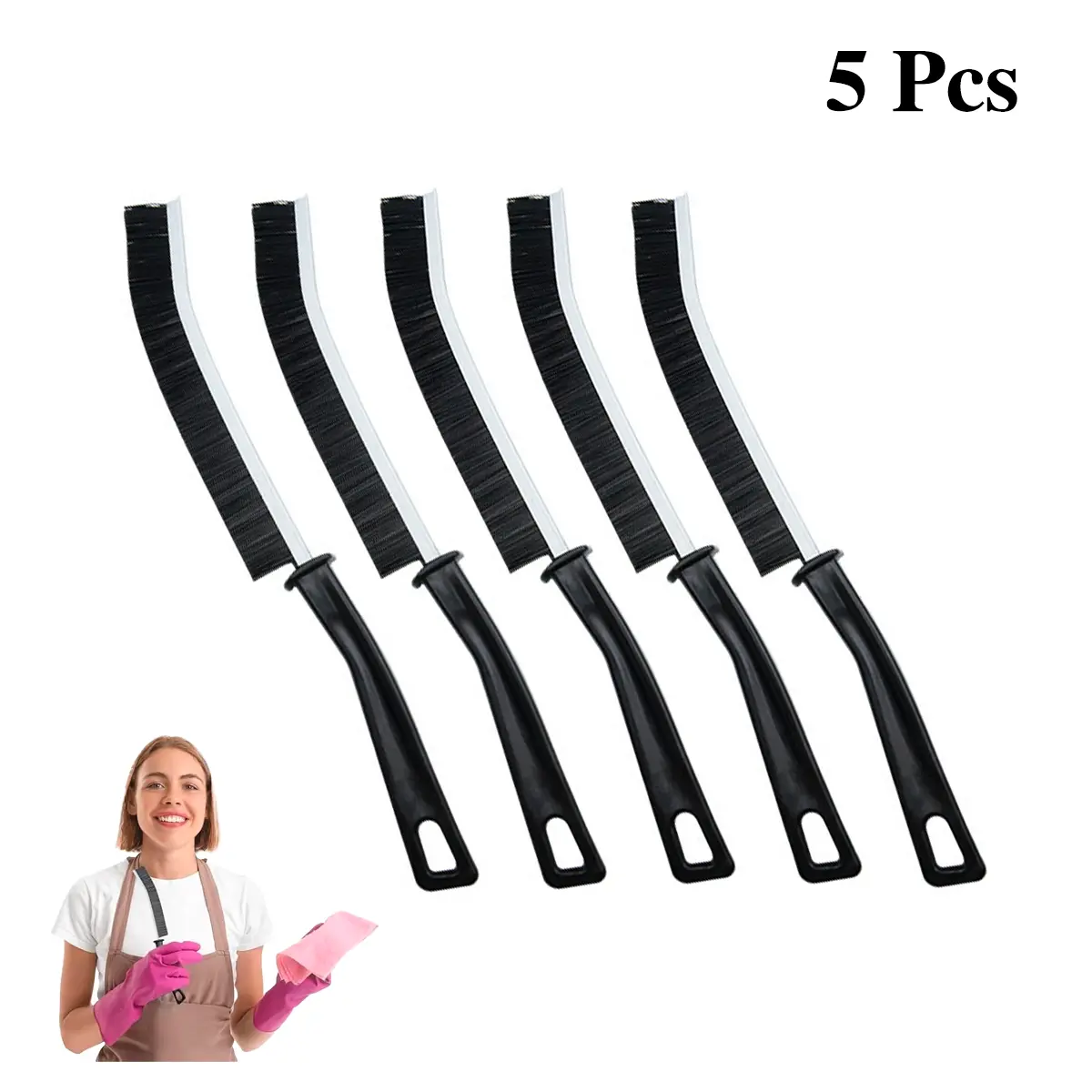 Cleaning Brush - 5 Pcs Hard Bristle Crevice Cleaning Brush, Multifunctional Gap Scrub Brush, Home Essentials, Bathroom Cleaner Tools for Household Use, Kitchen, Bathroom, Window, Faucets, Toilet