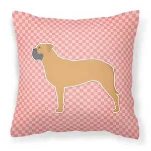 Carolines Treasures  Bullmastiff Checkerboard Pink Fabric Decorative Pillow
