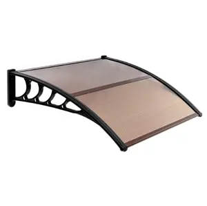 80x38in Door & Window Rain Cover Eaves, Brown Board & Black Holder for Household, Sports & Outdoor Camping Beach Sun Shelter Use tiktokshopspringglowup,summervibes Removable Canopy Shaded Canopy