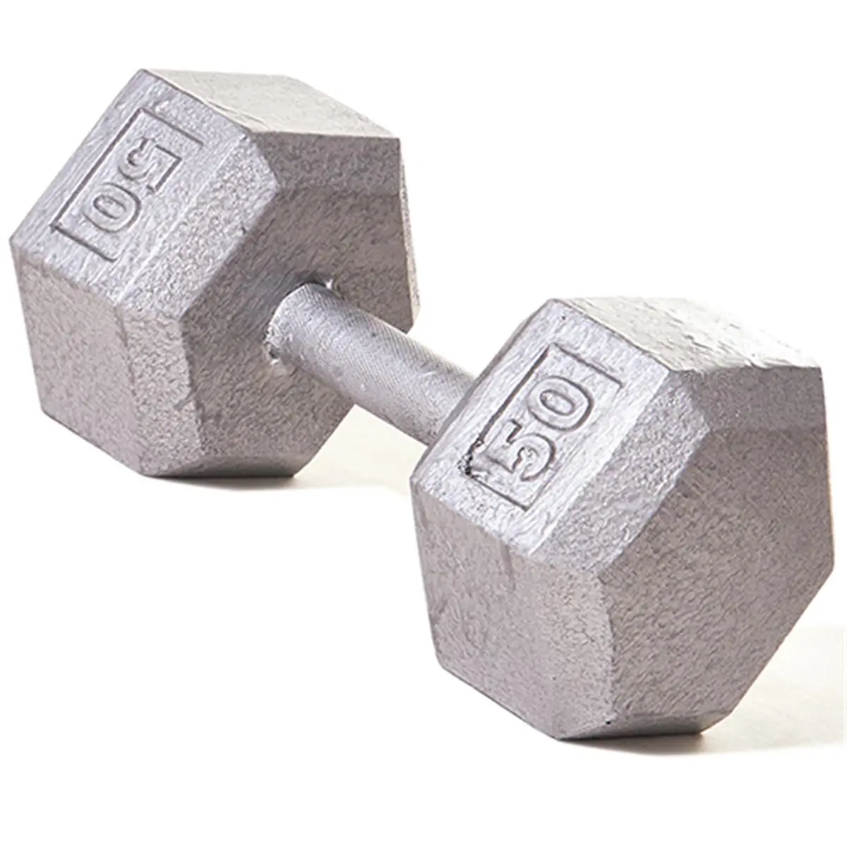 CHAMPION 50 lbs Hex Dumbbell, Single Weight for Strength Training, Ergonomic Straight Handle with Knurled Grip, Dumbbells Hand Grip Strength