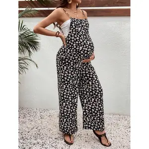 Floral Print Maternity Jumpsuit