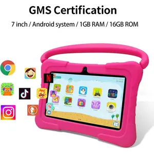 7-inch Android tablet with shockproof protective case, 1GB + 16GB, Wi-Fi, parental controls, dual cameras, Bluetooth tablet, educational, blue/pink, eye protection mode