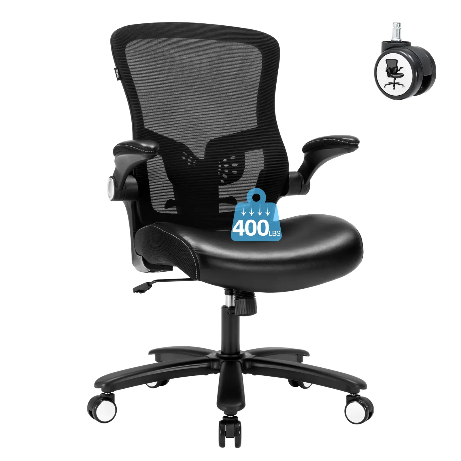 Ergonomic Office Chair with Adjustable Lumbar Support, High Back Mesh Computer Chair with Heavy Duty Metal Base, Executive Chair for Home Office ergonomic office