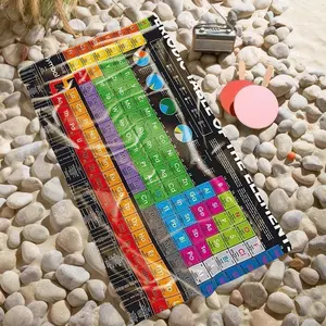 1 piece Periodic Table of Elements and Distribution Diagram of Element Properties themed beach towel - Microfiber comfortable flannel sofa blanket, suitable for beds and sofas, all-season use, modern design, digitally printed pattern, 100%