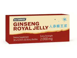 Nationwide Ginseng Royal Jelly Liquid Vitamin 2000 mg Extract Organic Vitamin Healthcare Natural Dietary Supplement 30 Bottles 10ml Each