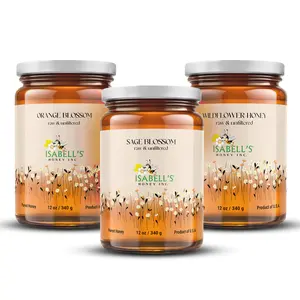 3 Packs of Orange Blossom - Natural Honey 12 oz Each