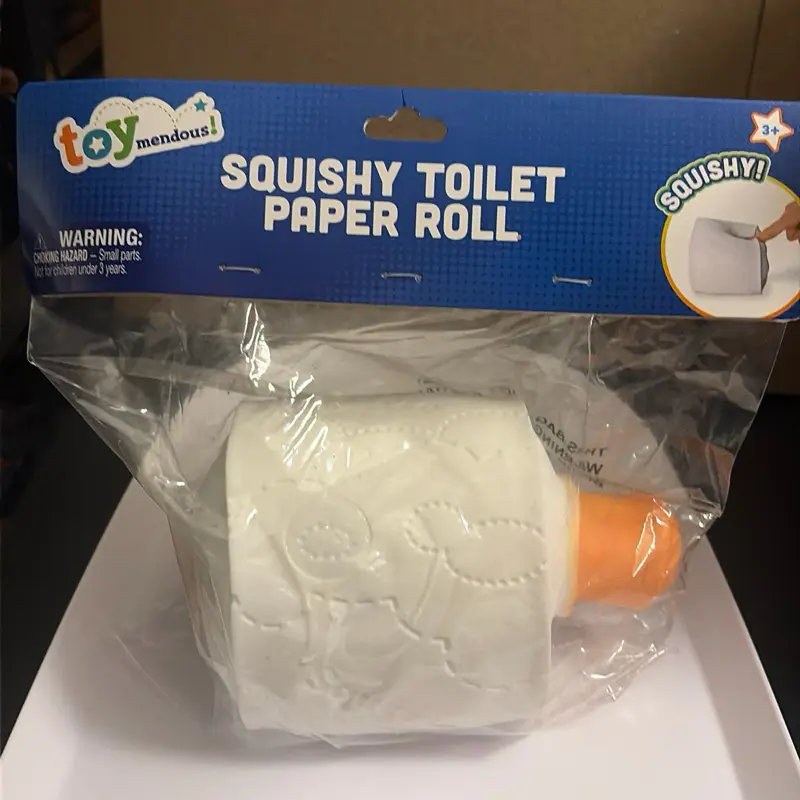 Squishy Toilet Paper Roll Novelty Toy - Kids' Interactive Playtime Toy, Anxiety Relief Products, Stress Relief Tools, Decompression Squeeze, Sensory Calming Tool, Sensory Stress Reliever