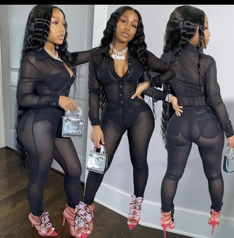 2 PIECE LACE PANTS SUIT