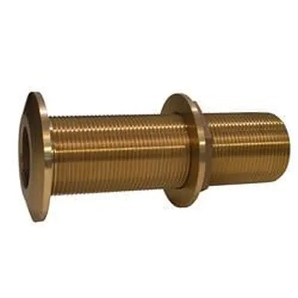 Groco THXL-1500-W 1.5in C83600 Bronze Extra Long Threaded Thru-Hull Fitting with NPSM Nut, MNPT-Compatible Plumbing Pipe Fitting (inches)
