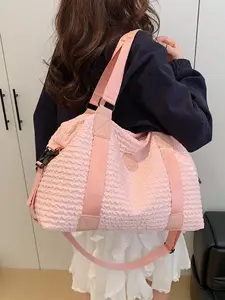 2026 New Bubble Pleated Large Capacity Travel Bag for Women, Korean Style Handbag, Waterproof Yoga Bag, Multi-Color Options