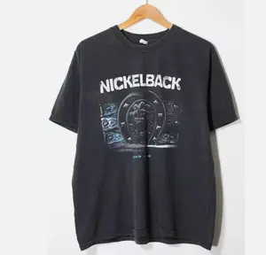 90 Nickelback Band Tour T-shirt basic black Unisex classic style tee