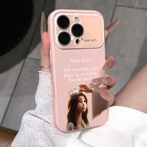 Religious Christian Bible Verse Dopamine Ins Style Solid Color Phone Case with Ultra Skin friendly Touch, All Inclusive Lens Phone Case Suitable for iPhone 17 16 15 14 13 12 Pro Max Air Faith Art Design