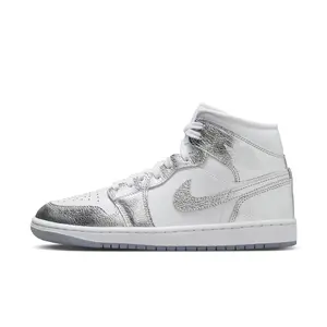 Air Jordan 1 Mid SE Women's - White Sneakers with Gold Accents, Classic Design, Comfortable Fit