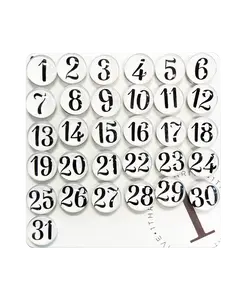 White Number Glass Magnets