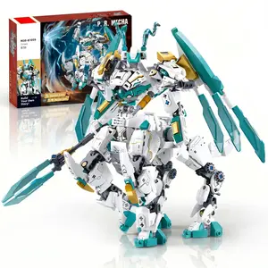 2-in-1 Transforming Dragon Warrior Building Set, Versatile Mecha and Dragon Robot Kit for Kids 8-12 and Adults, Action-Packed and Creative DIY Project, Dynamic Gift for Fantasy and Mech Enthusiasts, Bold Heroic Aesthetic for Play or Display