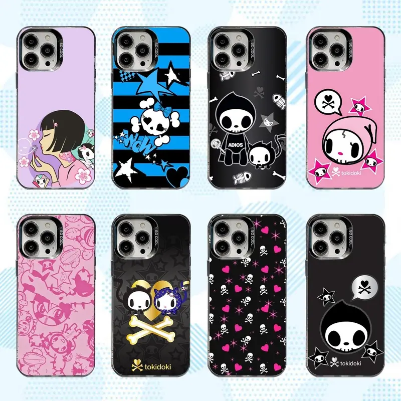 Japan T-Tokidokis Phone Case For iPhone 17 Pro Max Air,16,15,14,13,12,11,Mini,Pro,SE,MAX & Samsung Galaxy S25 Ultra S24 S23 S22 S21 Plus White Matte Shockproof Cover