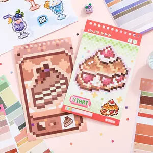 30 Sheets/book Sticker Book, Copper Paper Material, Puzzle Game Machine 2.0 Series Decoration Stickers, Hand Account Stationery Bottle Decorations, DIY Sticker