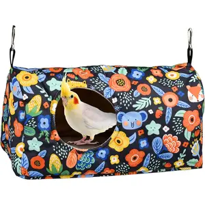 Bird Warm Bed Sleeping Nest House Snuggle Hanging Hut Hammock Hideaway Cave for Cockatiels Parakeets Budgies Lovebirds L