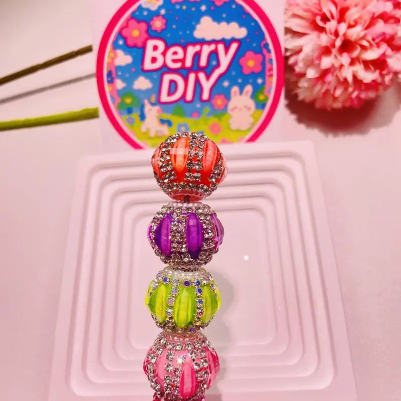 Berry-DIY 18mm Fancy Acrylic Beads for Pen Making, DIY Crafting Supplies for Jewelry Making, Keychain Decor, Fun Creative Bulk Beads for Beaded Pens & Bead Lovers, Affordable Price.