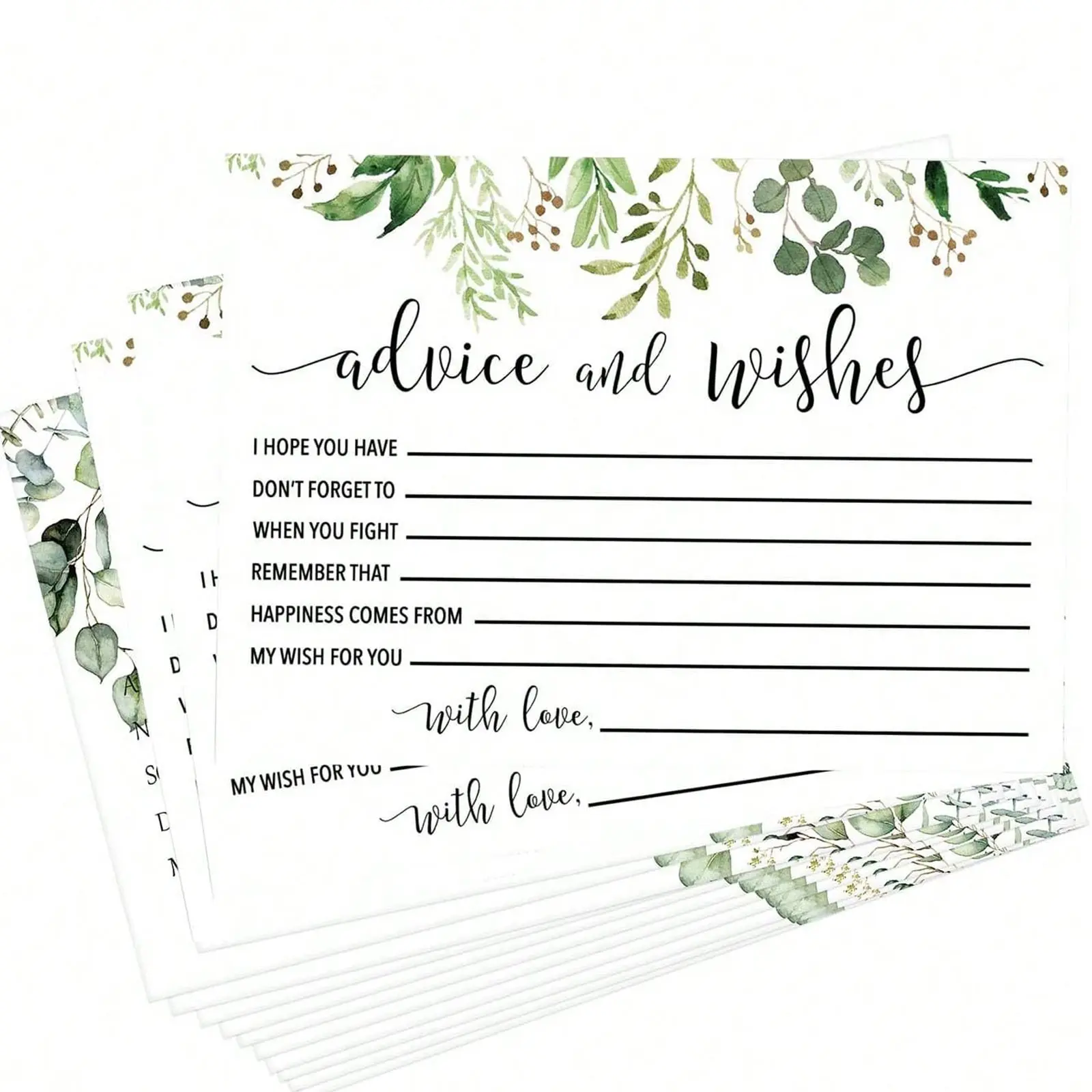 Wedding Wish Cards Set, 50pcs Gift & Decorative Card Pack, Greeting Cards Assortment, Perfect for Bridal Shower Games, Wedding Blessing Sentiments, Wedding Cards For Bride And Groom, Inspirational Greeting Cards