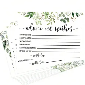 Wedding Wish Cards Set, 50pcs Gift & Decorative Card Pack, Perfect for Bridal Shower Games, Wedding Blessing Sentiments