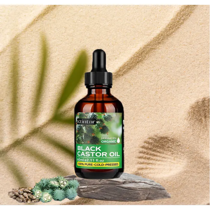 Ktintar Black Castor Oil 1/2/3 COUNT (60g) - Pure, Cold-Pressed for Hair & Skin Hydration