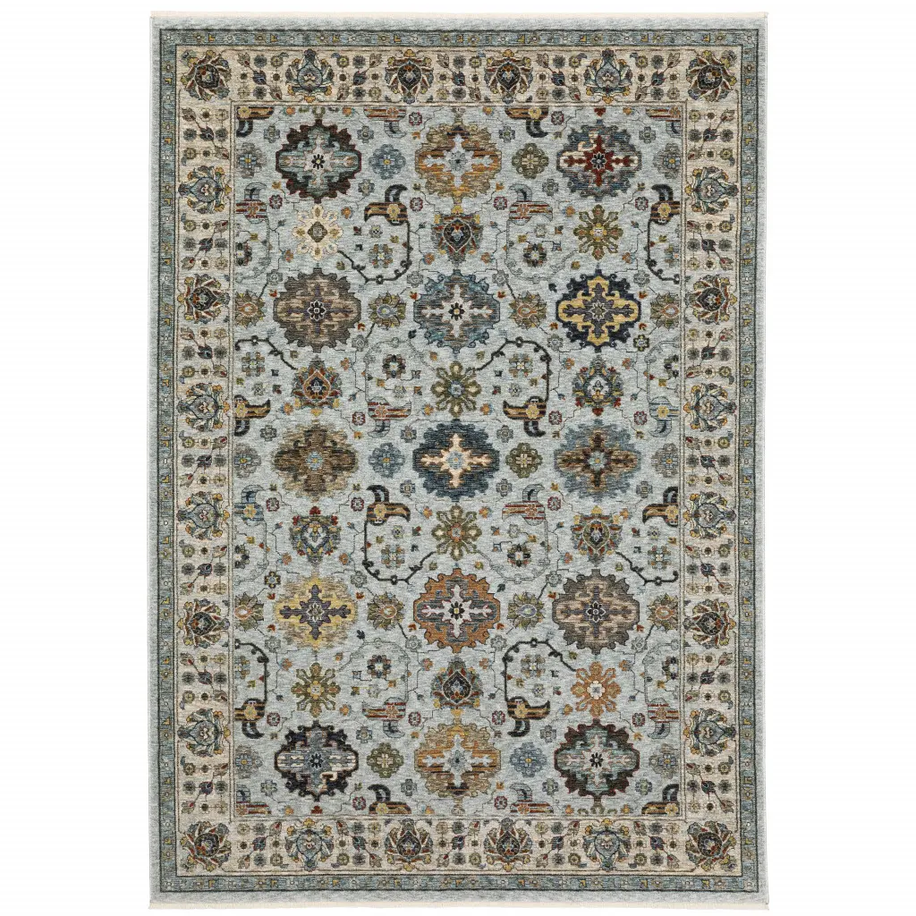 50x30 in Oriental Power-Loom Area Rug - Multi-Color, Fringed, Stain Resistant, Fade Resistant, Fade Resistant Area Rugs