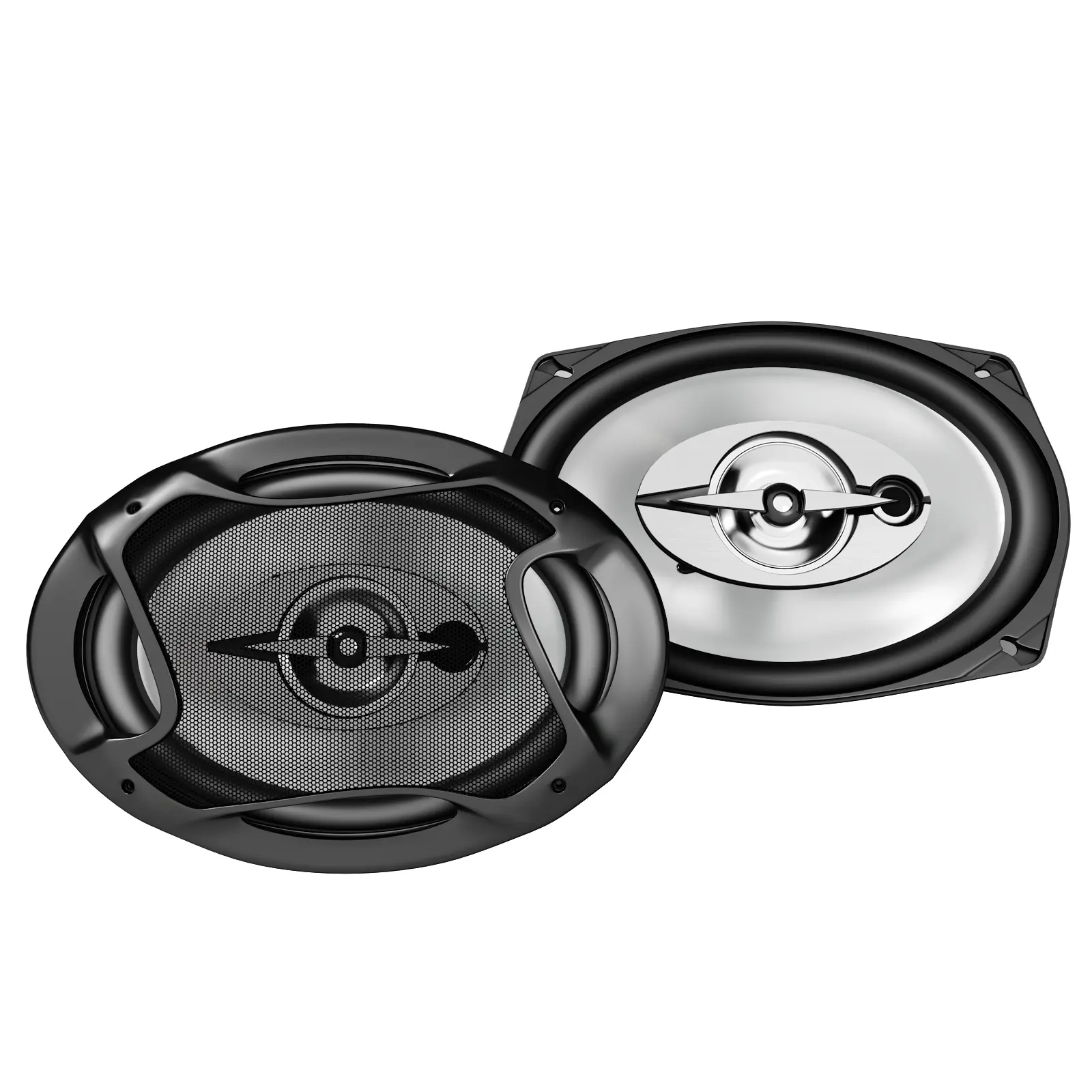 Korbros 9-Inch Component Stereo Car Audio Speakers - 300W Peak Power, 4-Ohm Impedance, High Sensitivity, Wide-Frequency Response, Diagonal Pitch, Cover, Rubber Ring, Washers, Basin Frame, Compact Installation Design