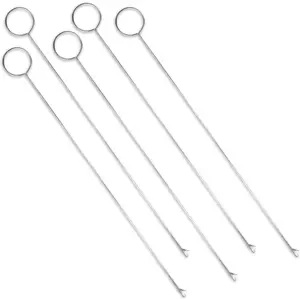 10.4 Inch Loop Turner Tool for Silicone Beads 5PCS Loop Turners Sewing Tool,Sewing Loop Turner Hook for Fabric Belts Strips Tube Straps DIY Accessories (Silver 5pcs)