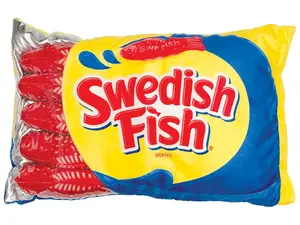 iscream Swedish Fish Package Pillow Set with Mini Fish Candy Pillows 12" x 18"