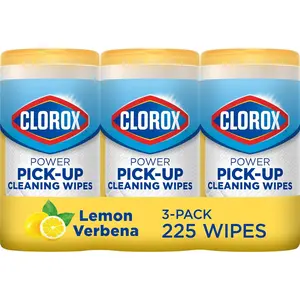 Power Pick-Up Cleaning Wipes, Lemon Verbena, 75 Paper Towel Wipes, Pack of 3 (Pack May Vary)