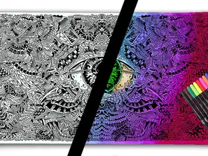 The Eye Coloring Playmat  - Color Your Own Playmat Bundle including Markers 14x24