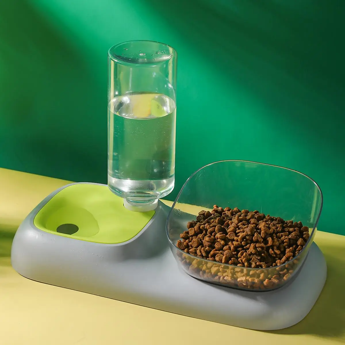 Automatic Watering Pet Food Bowl, 2 in 1 Pet Feeding Drinking Bowl, Pet Food Dispenser Bowl for Cats & Dogs