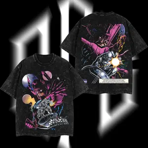 Superstyle Herald of the End Galactus "Cosmic Devourer" Fantastic Four MCU Edition Double Printed Oversize Lightweight Acid Washed Tee TV Series Graphic Design Top Cotton Streetwear Comic Superheroes T-Shirt Clothes Menswear Womenswear