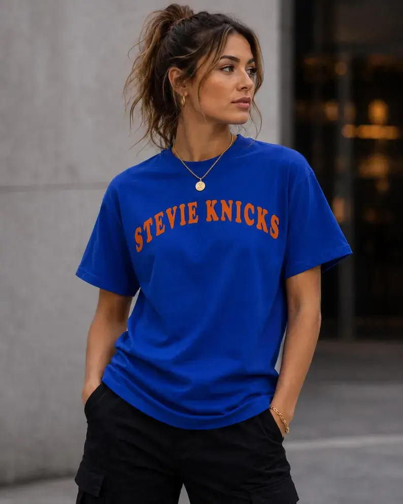 [Sale Off 50%] Stevie Knicks Shirt, Vintage Go New York Go T-Shirt, Retro NYC Basketball Finals Game Graphic Tee, NYK Fan Streetwear Apparel