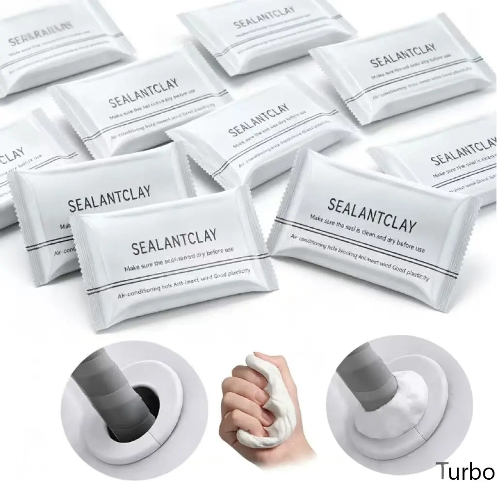 10 Counts Waterproof Sealant Clay Putty, Moldable Quick Mending Mud for Air Conditioning Holes, Drain Pipe Connections, Wall Gaps Repair, Windproof Insect-Proof Waterproof Hole Sealing Mastic.Turbo