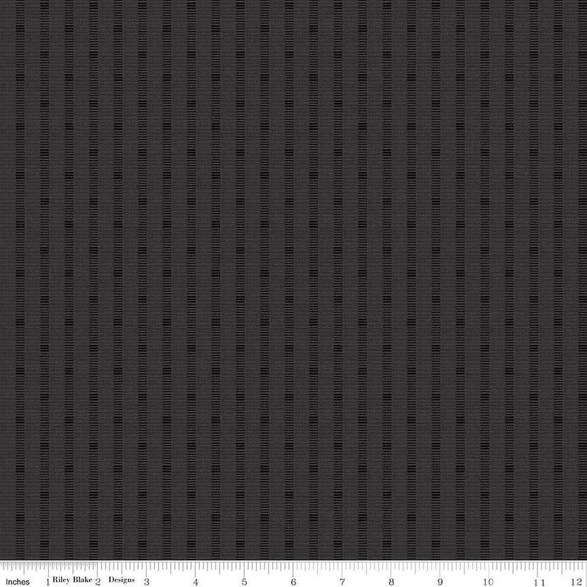 Fabric Riley Blake Black Shadow Stripe Stitcher's Flannel by the Quarter Yard F15551-BLACK