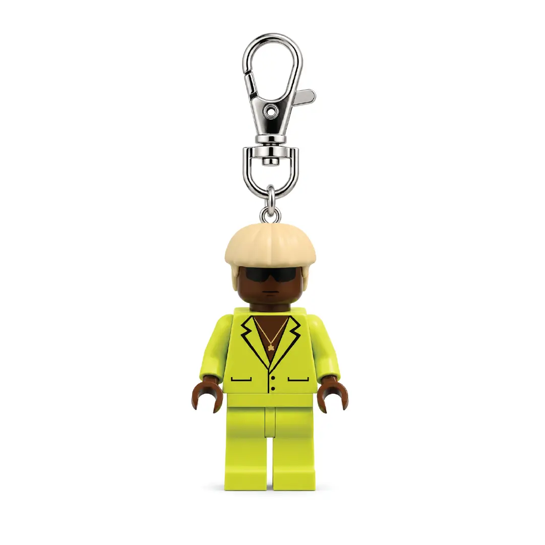 Keychain - Yellow Suit Minifigure with Sunglasses and Clip-on Hook for Accessories