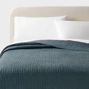 Threshold Quilt Lyocell Luxe Solid Lightweight OEKO-TEX, Slate Blue, Full/Queen